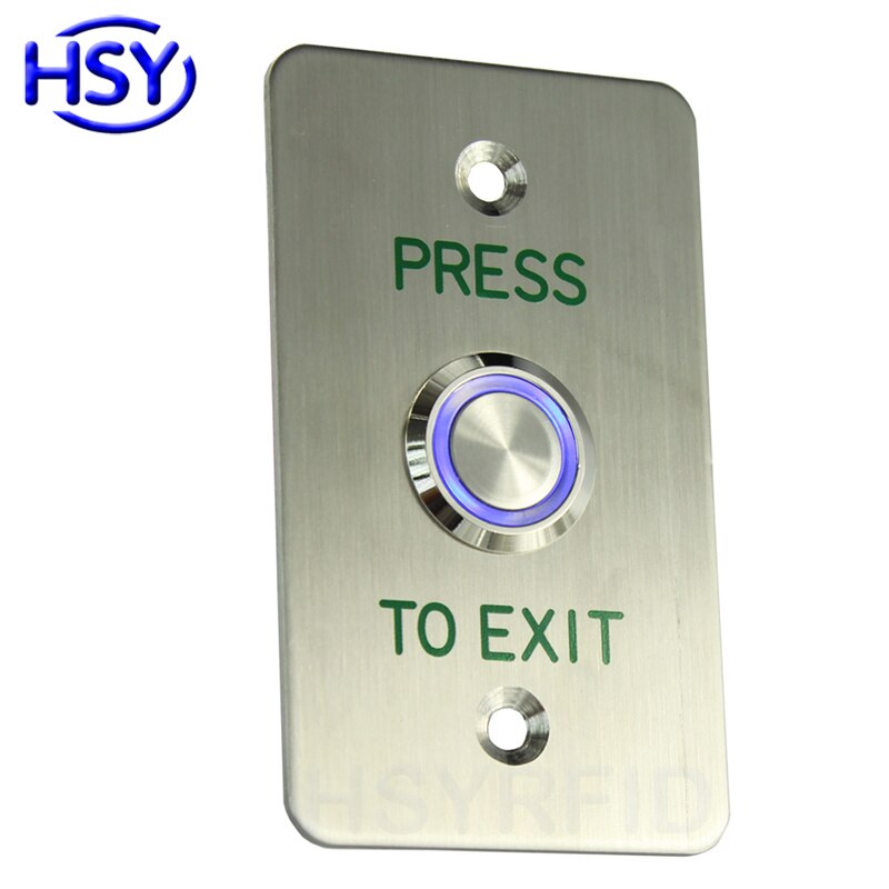 Blue LED Light Stainless Steel Panel Door Release Push Exit Button use for Access Controller System