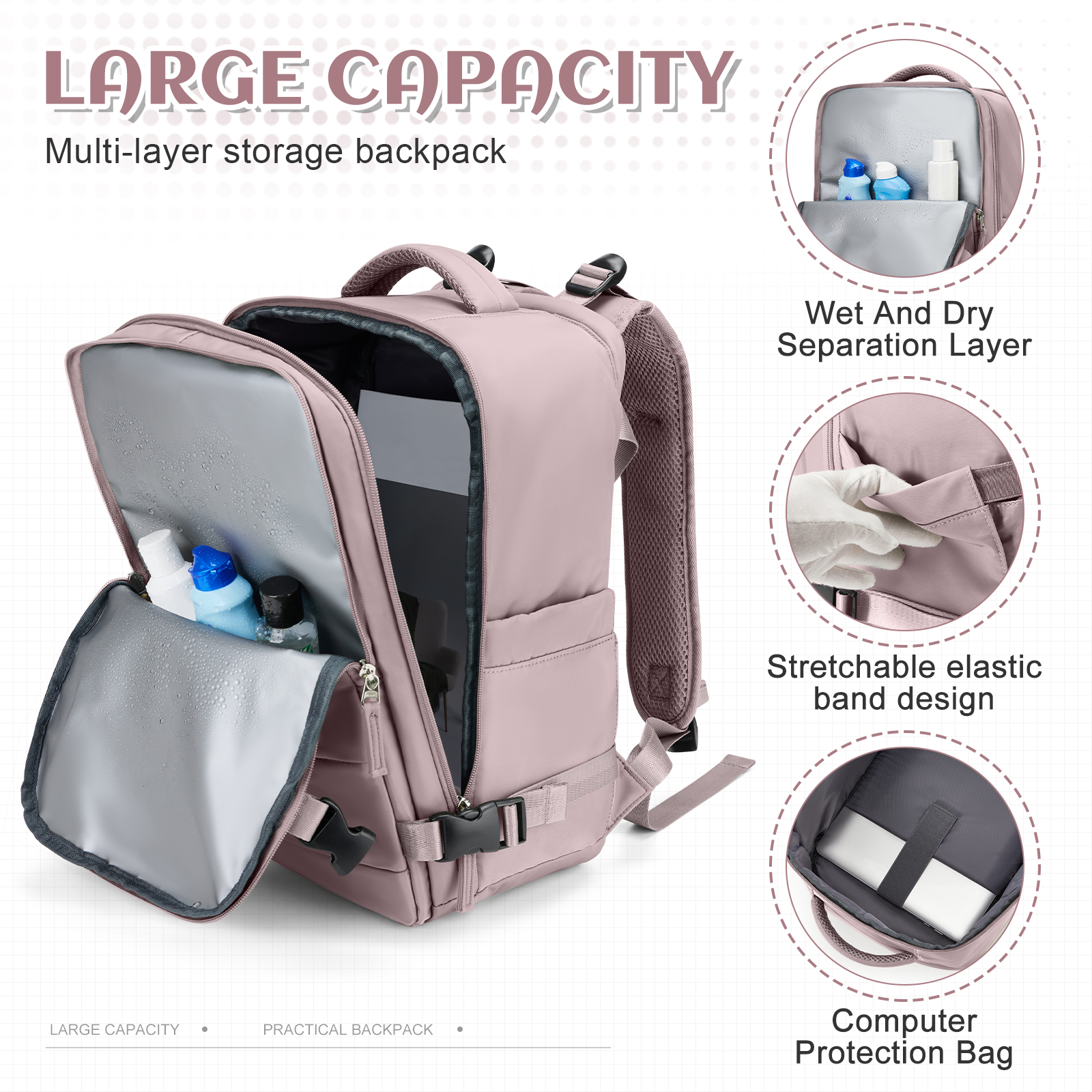 Men Portable Laptop Hand Luggage Backpack Waterproof Carry on Backpack Travel Cabin Airplane 40x20x25 Women Anti-Theft Backpack
