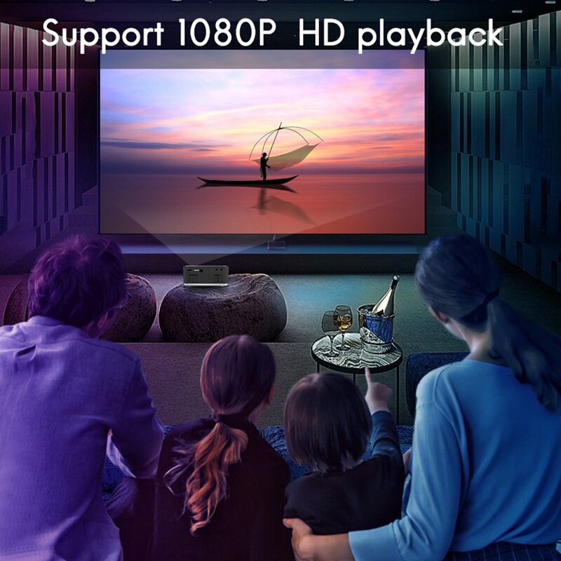 Full-Projector T20 400 Lumen 1080P Huishouden Ouder-kind Draagbare Projector Mini Led Tv