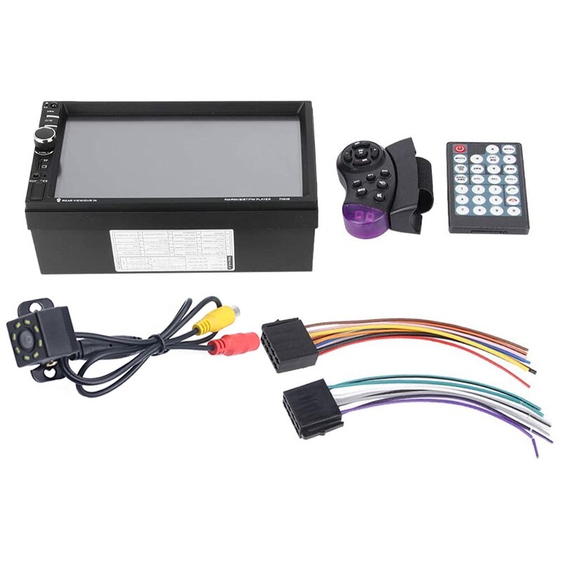 Car MP5, 7060B 7Inch HD TFT Sn Bluetooth Car MP5 Video Player FM Radio AUX USB Rear View Camera with Remote Control