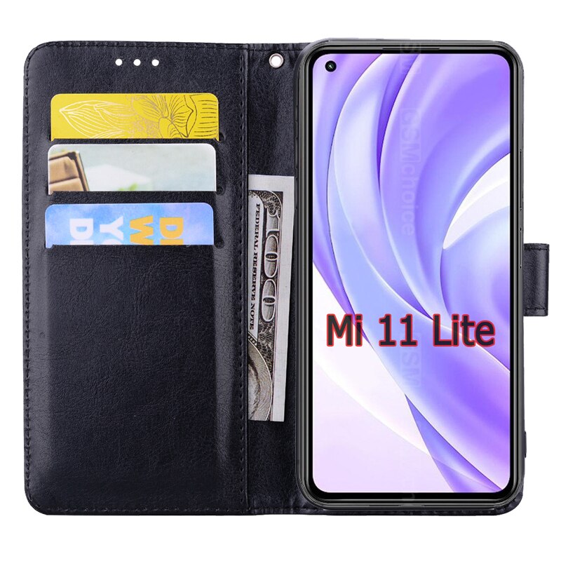 Sprawa dla Xiaomi Mi 11 Lite M2101K9AG pokrywa telefon powłoka ochronna Funda Mi 11 Lite etui z klapką portfel skórzana książka Hoesje Coque