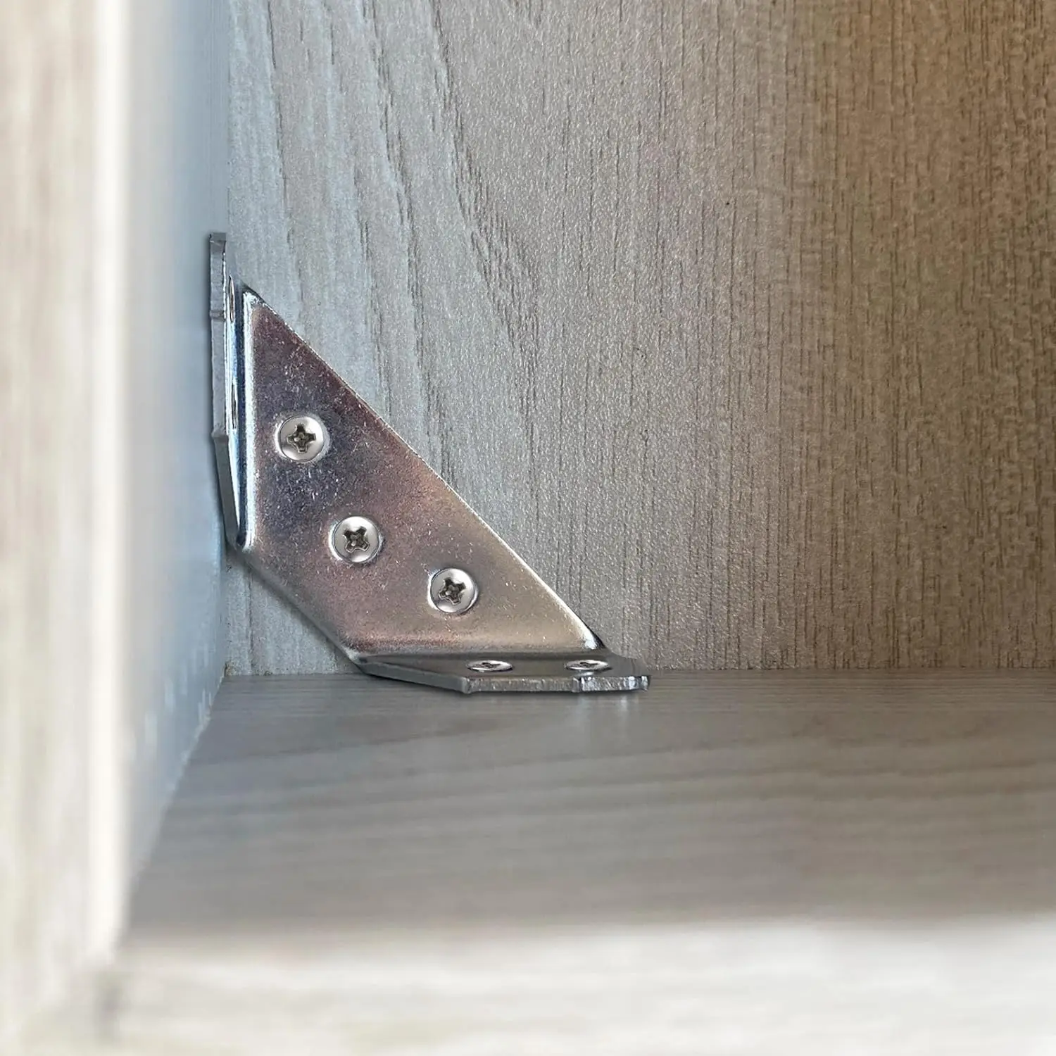 Juego de 10/1 soportes de esquina, conector de estante angular para muebles de acero inoxidable, soporte de gabinete, marco de fijación, soporte de esquina con tornillo
