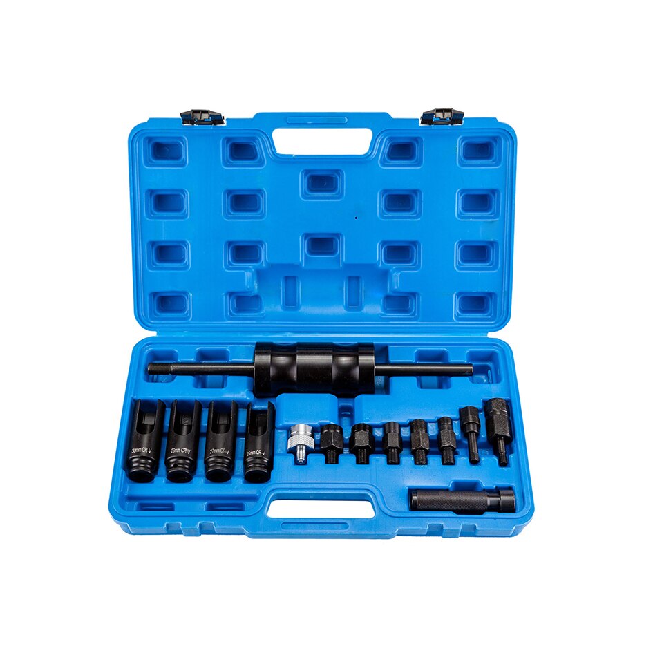 Automotive dieselmotor injektor common rail adapter slide hammer extractor removal puller tool set 14 pcs