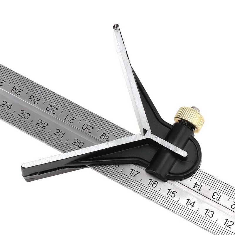 1 Set Measuring Tool Combination 300mm Stainless Steel 180 Degree Functional Carpenter Angle Ruler With Level Instrument