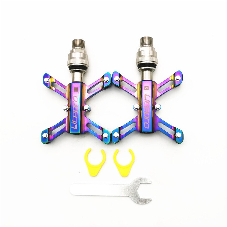 Litepro Quick Release Pedal Ultralight Folding Bike Aluminum Alloy Sealed Bearing QR Pedals For Brompton Bicycle Parts