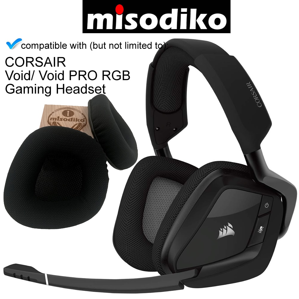 misodiko Replacement Memory Foam & Mesh Fabric Ear Cushion Pads Cover for Corsair Void PRO RGB Wireless/USB Gaming Headset