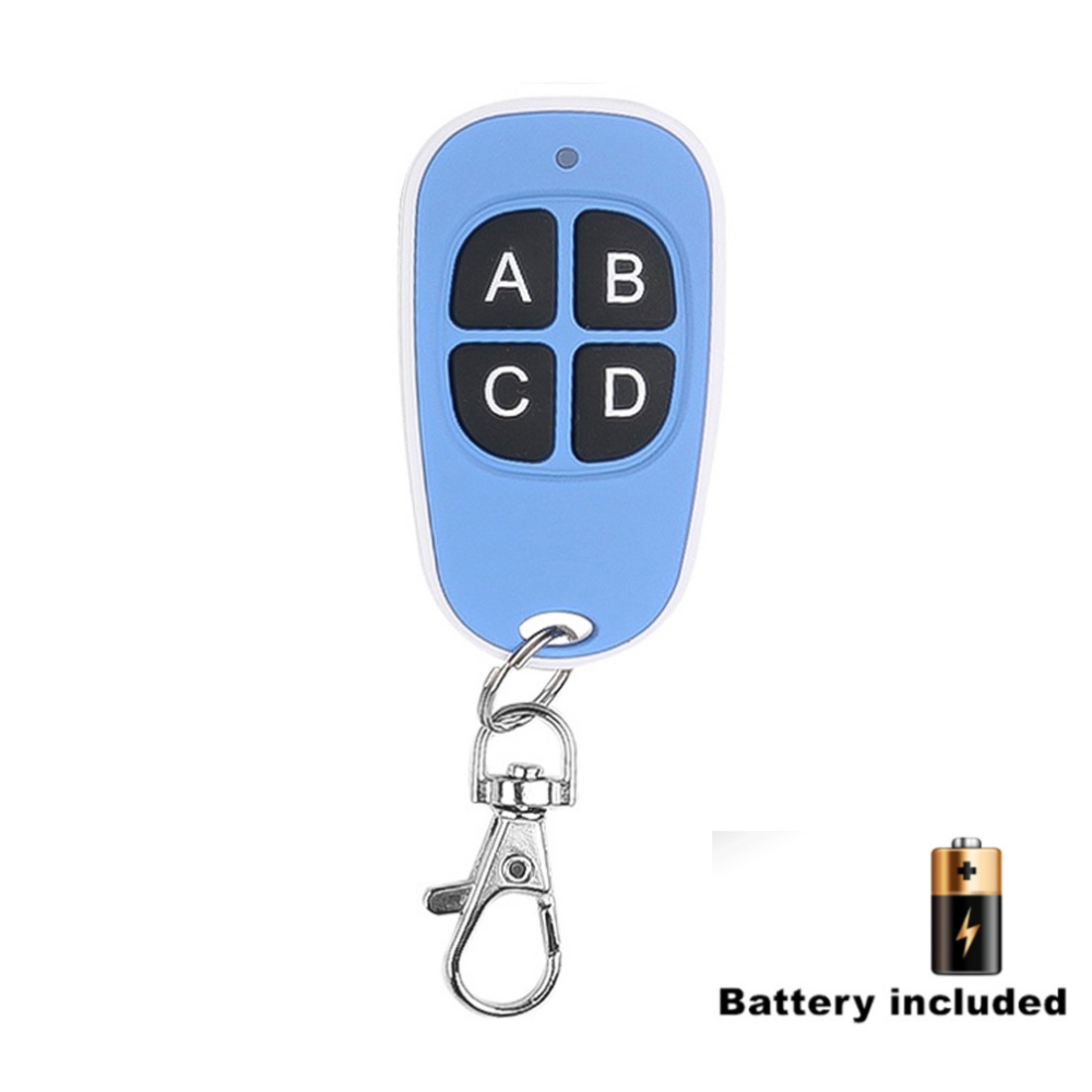 Garage Door 433MHz Remote Control 4 CH Copy Universal Remote Control Cloning Electric Gate Remote Controller Duplicator Keys: black