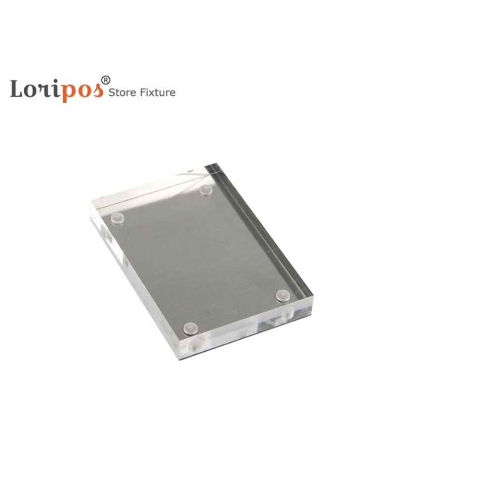 2pcs Transparent Picture Photo Poster Display Frame Table Sign Clear View Both Side Magnetic Acrylic Block Picture Frame