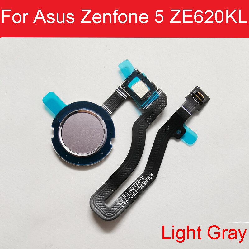 Hjem-knapp fingeravtrykk berøringer-id-sensor fleksibel kabelbånd til asus zenfone 5 ze620kl 6.2 &quot; reservedeler: Lysegrå