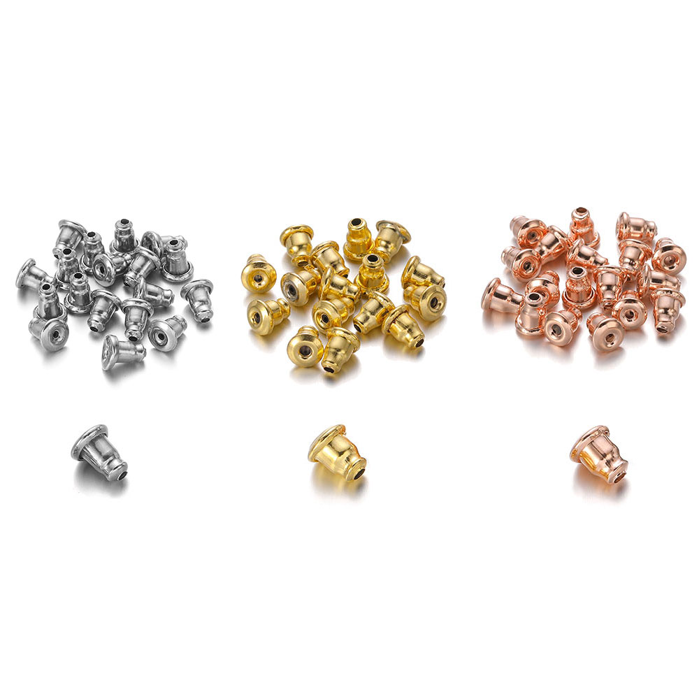 50 pièces en acier inoxydable classique balle boucle d'oreille dos bouchon clous d'oreille bouchon arrière bricolage boucle d'oreille dos bouchons accessoires fournitures