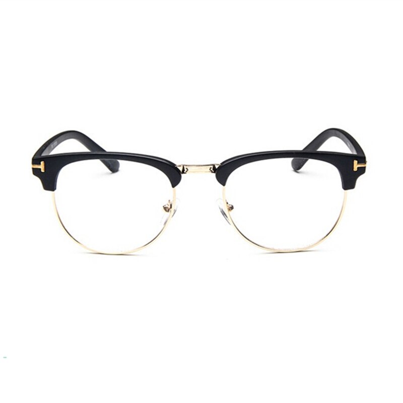 Half Metal Women Glasses Frame Eyewear Men Eyeglasses Frame Vintage Optical Spectacle Frame Spectacles Square Clear Glasses