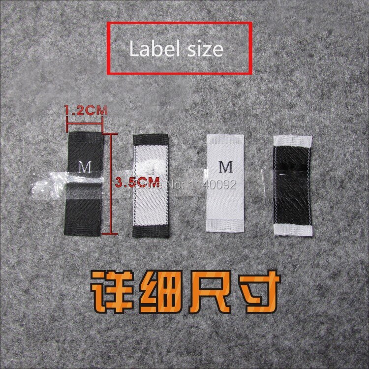 clothing size labels with cut and fold/number tags/kids size label/Europe size tag/garment woven labels 100 pcs a lot
