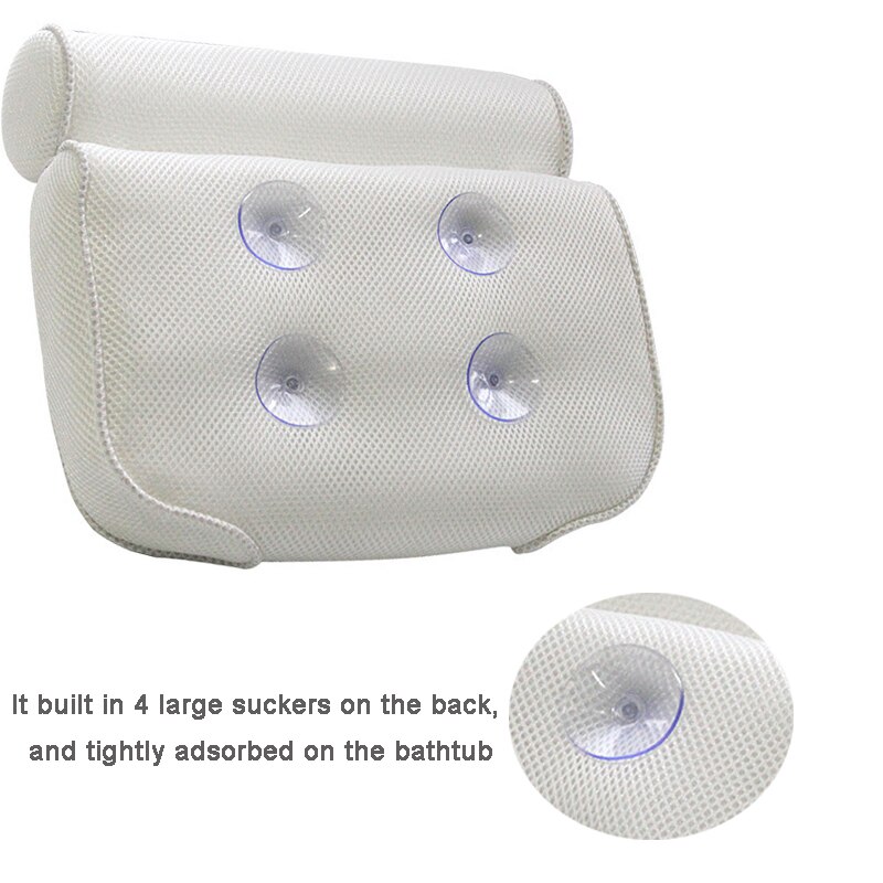 Spa Antislip Bad Kussen Cushioned Bad Spa Kussen Bad Head Rest Kussen Met Zuignappen Voor Hals terug Badkamer Supply