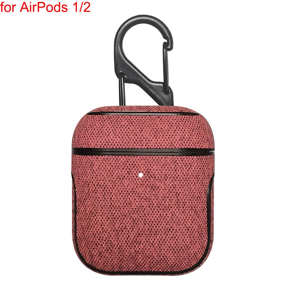 Bluetooth Kopfhörer Leder Fall Für Apple AirPods 1 2 Pro Stoff Anti-verloren Stoßfest Abdeckung PU Haut Für Luft schoten 3 Mit Haken