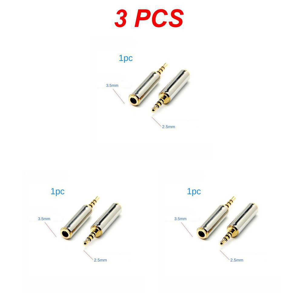 Jack 3.5 mm to 2.5 mm ljudadapter 2.5mm hane  to 3.5mm honkontakt för aux-högtalarkabel hörlursuttag 3.5: Svart