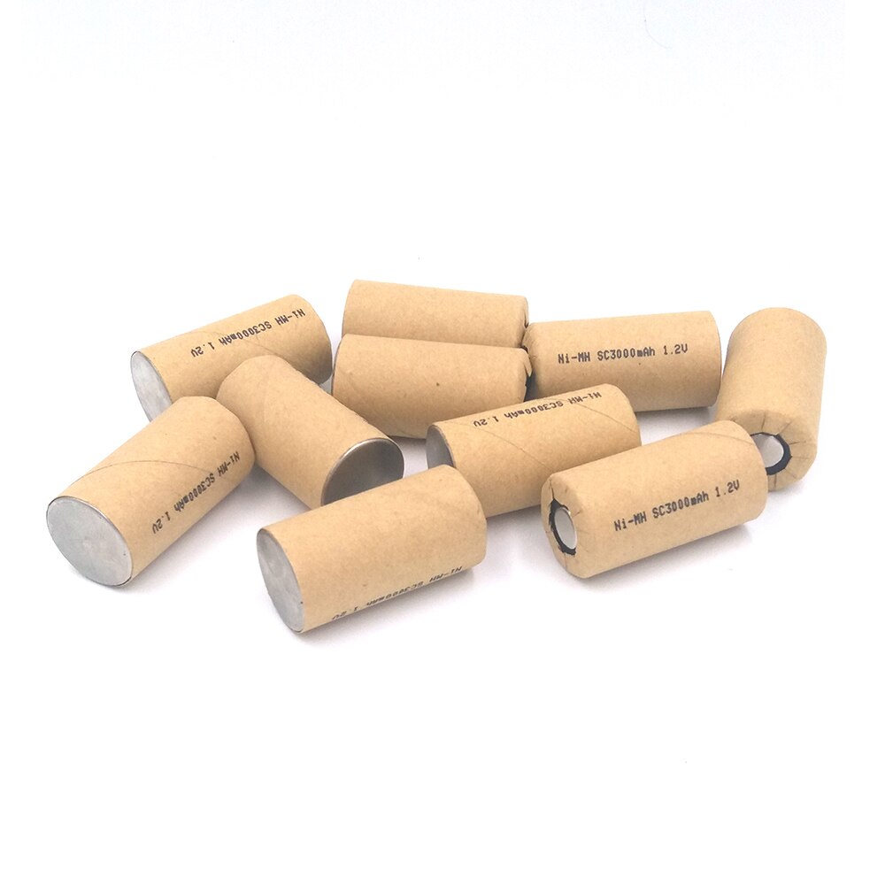 Ni-Mh SC3000mAh 10pcs NIMH SC3.0Ah Power Cell rechargeable battery cell power tool battery cell discharge rate 10C-15C