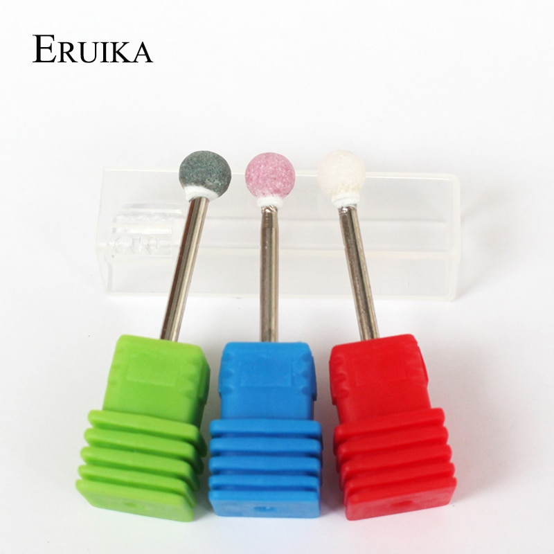 ERUIKA-Bola de piedra de cerámica, broca afilada para uñas, aparato eléctrico Korund matiual para accesorios de manicura, herramientas para uñas, 1 ud.