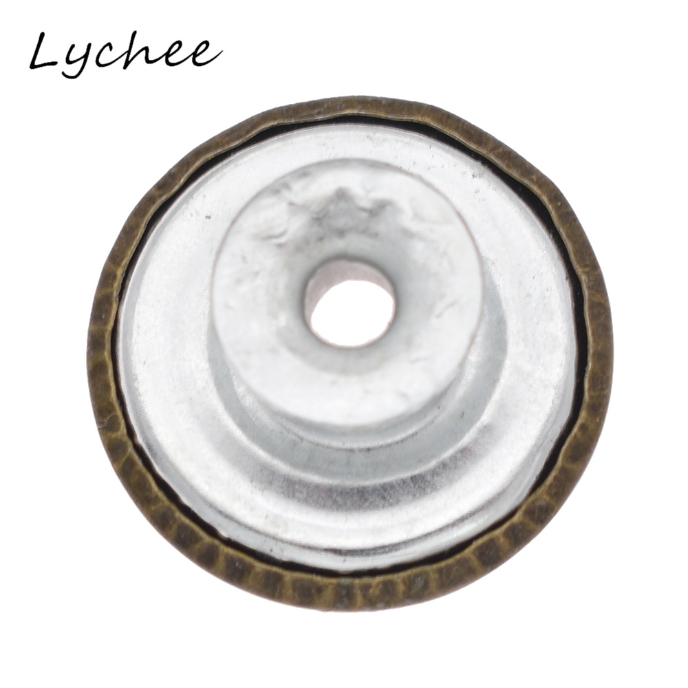 Lychee 20 piezas-remache de botón a presión para pantalones vaqueros clásicos, herramienta de instalación, prenda de mezclilla, botones de decoración