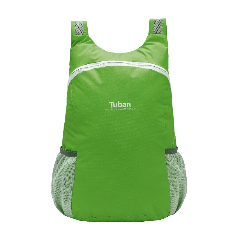 Tuban letvægts nylon sammenklappelig rygsæk vandtæt rygsæk foldetaske bærbar pakke til kvinder mænd travelmochila mujer: Græsgrøn