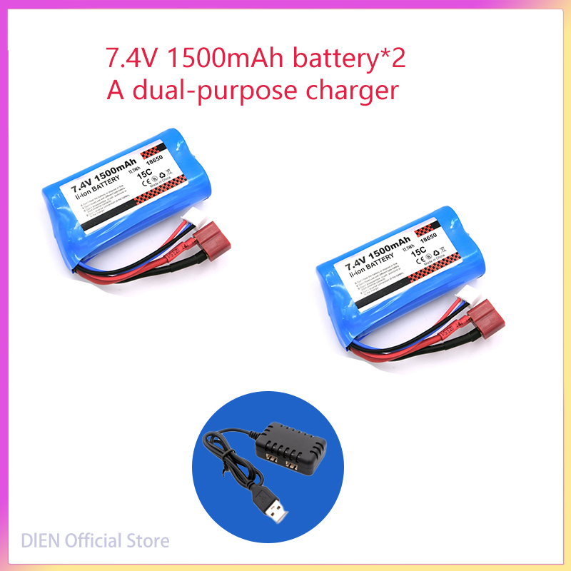 7.4V 2500mAh 2S 10C Lipo Batterij Balans Lader voor 7.4v Batterij voor RC Hobby lithium Batterij MN82 MN128: Paars