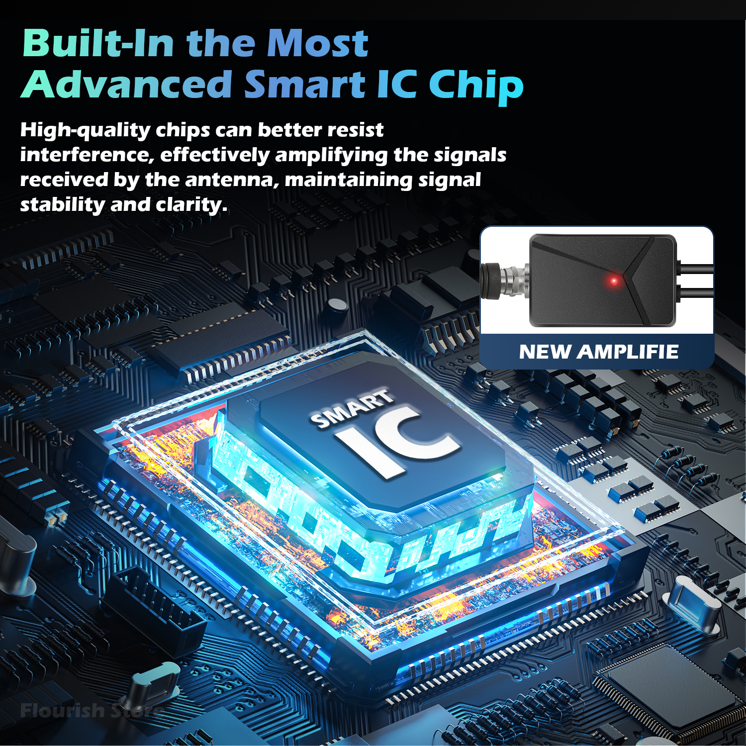 3000+ Miles Range TV Antenna,Digital TV Antenna Indoor/Outdoor with Amplifier Signal Booster, HDTV Antennas 38ft Coax Cable 4K