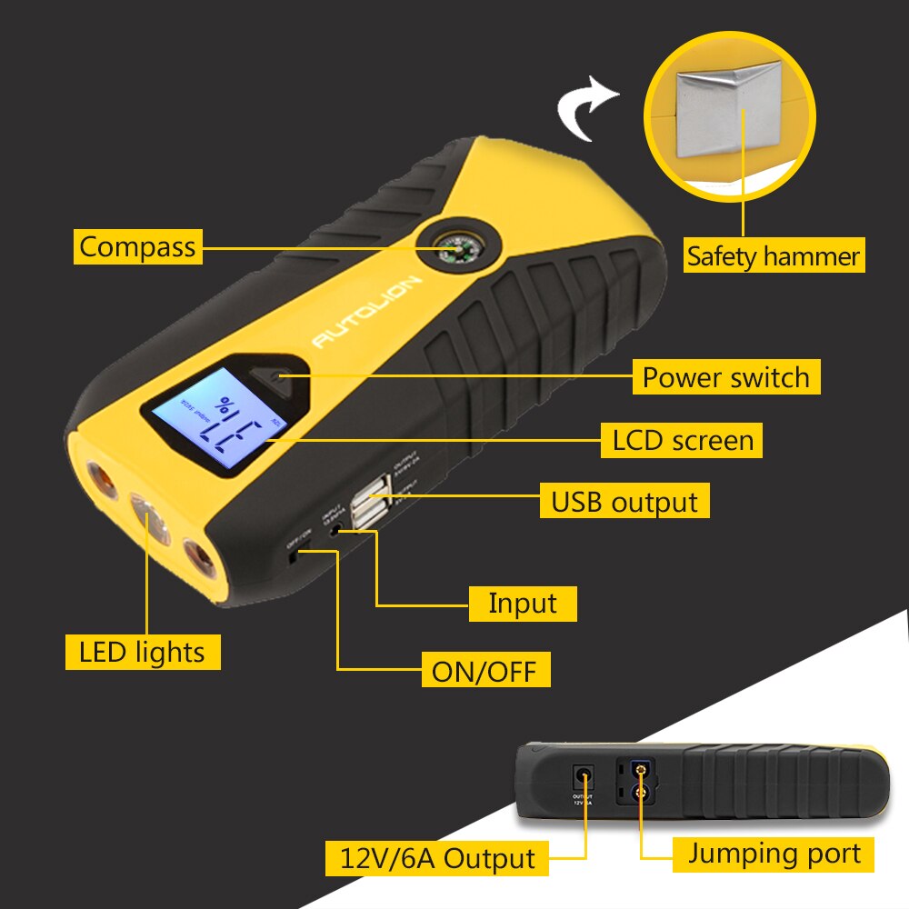 Mini Batterij Booster Auto Roadside Emergency Kit Auto Nood Tool Kit