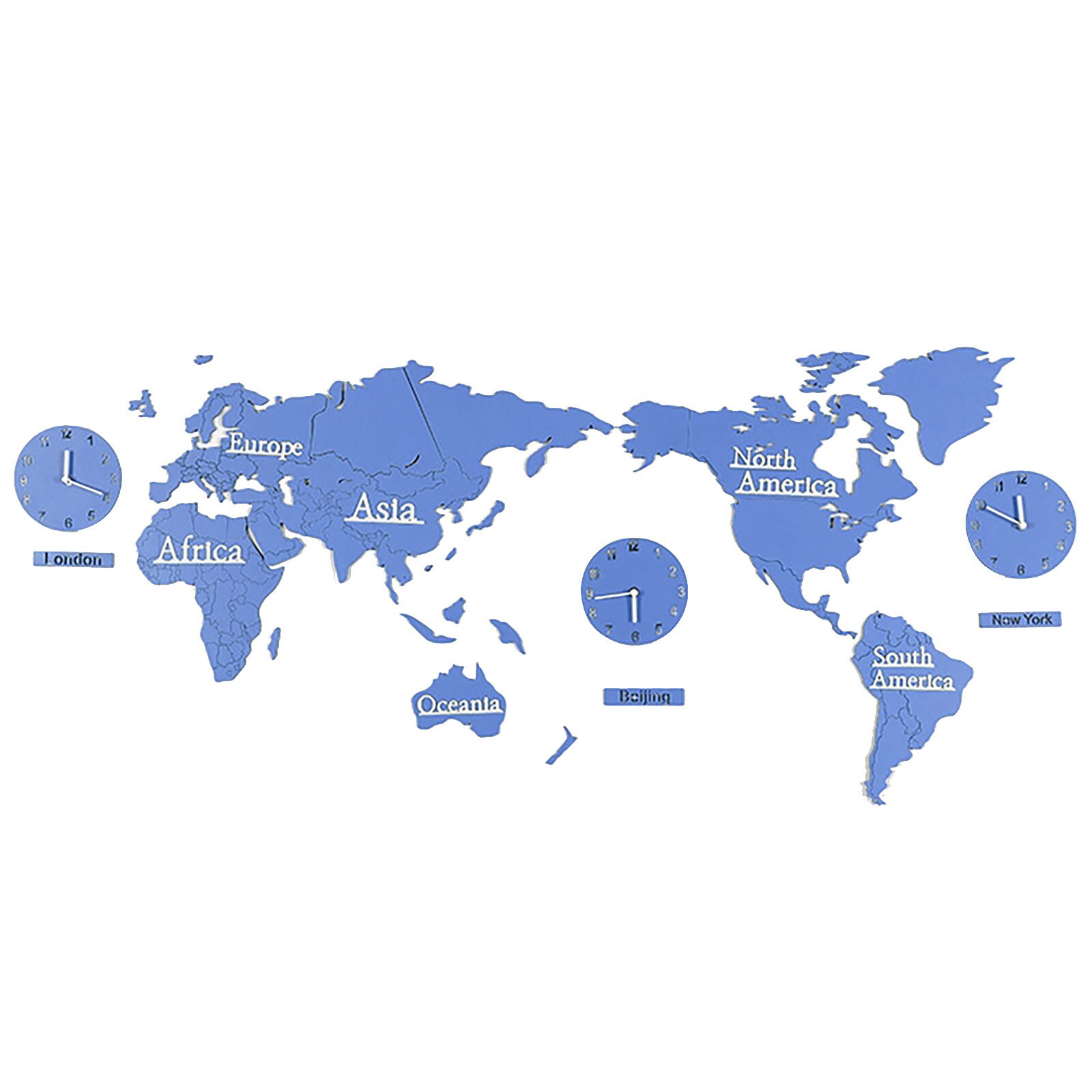 Wall Clock DIY 3D World Map Large Wooden MDF Wood Watch Wall Clock Modern European Style Round Mute Relogio De Parede: C