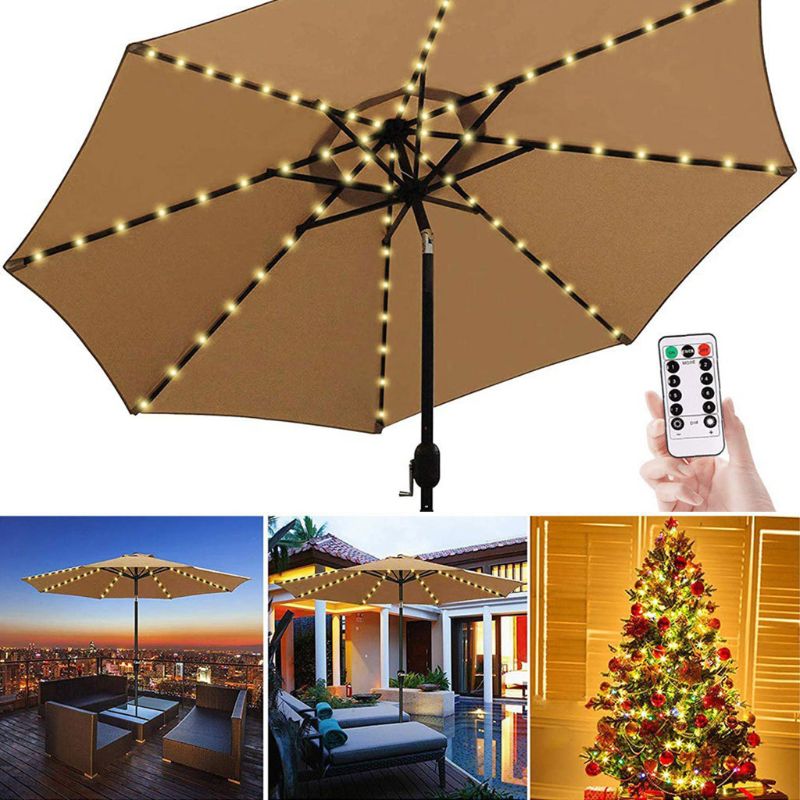 104 LED Umbrella Light Fairy String Light with 8 Mode Push Button Switch F3ME