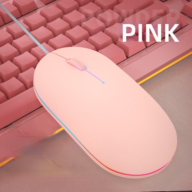 Mały uroczy przewodowa mysz ergonomiczna konstrukcja myszy USB 1600 DPI optyczny kreatywny komputer Mause na PC Laptop: Pink