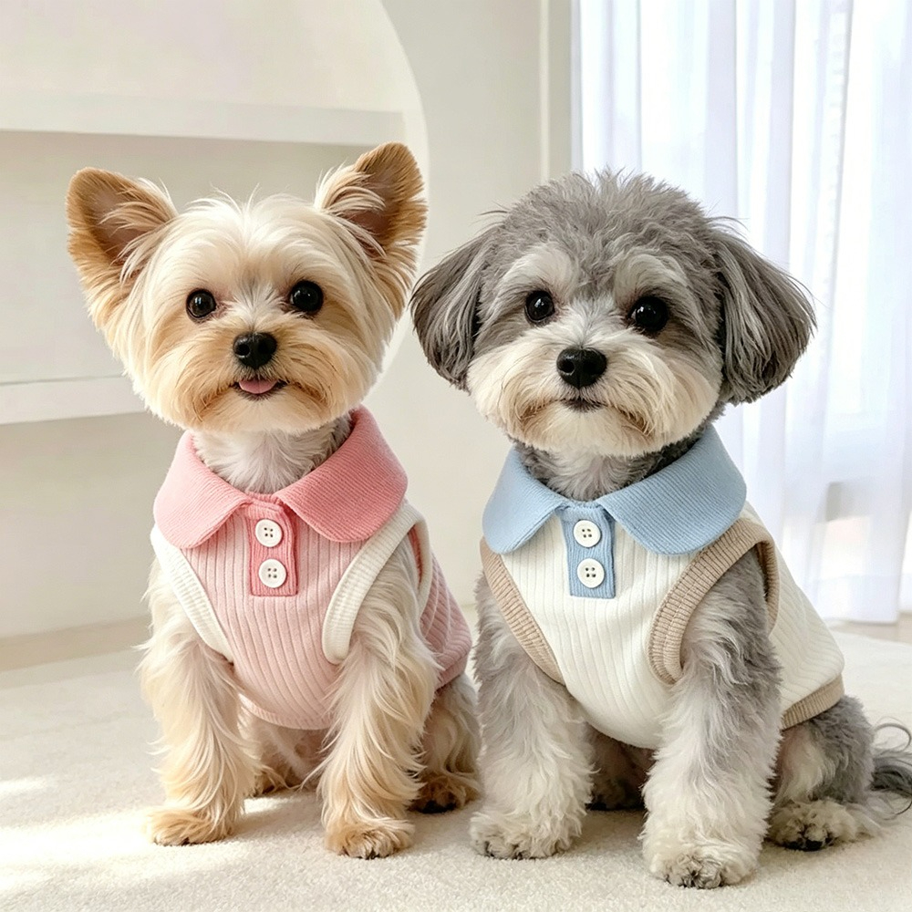 Modepoloshirt voor huisdieren Lente Zomer Ademend Casual hondenkleding Zacht, huidvriendelijk puppy-sweatshirt voor kleine en middelgrote rassen