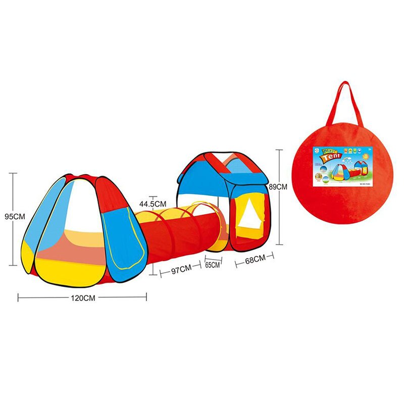 3 In 1 Children's Play Tent for Children Kids Tent Toys Ocean Balls Pool Foldable Playpen Baby Crawling Tunnel Play House Tent: XM-019-003