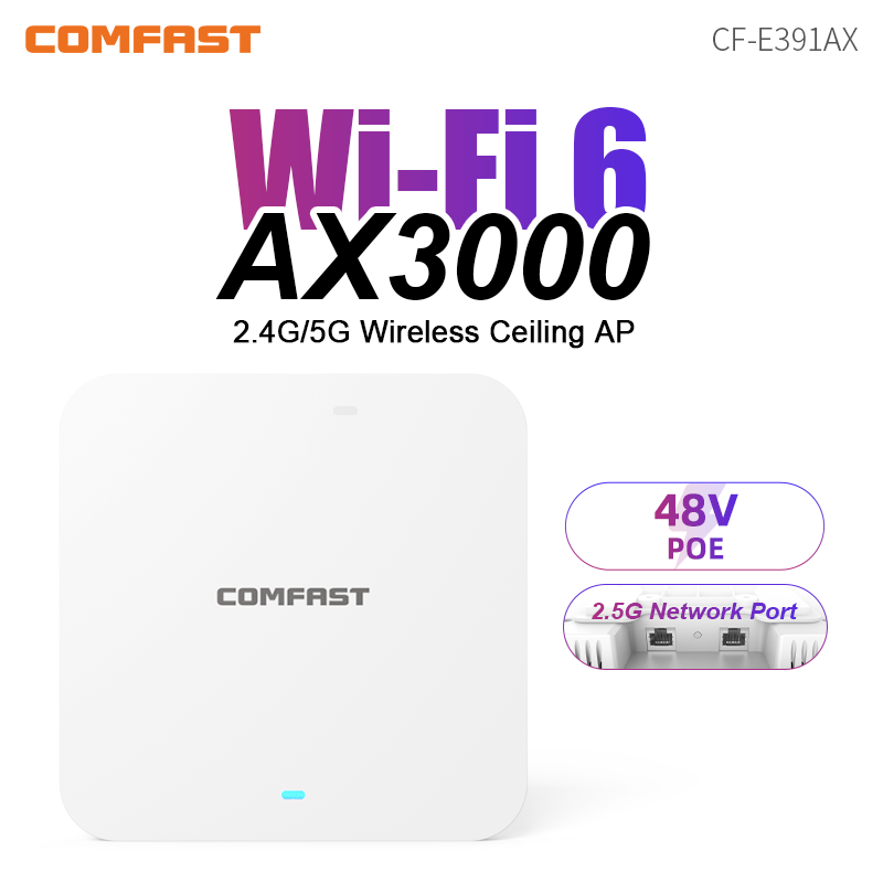 Comfast 3000 mb/s wzmacniacz Wi-Fi montowany na ścianie punkt dostępowy 2.4G/5.8Ghz punkt dostępowy Wi-Fi Mesh Roaming bezprzewodowy wewnętrzny punkt dostępowy sufitowy