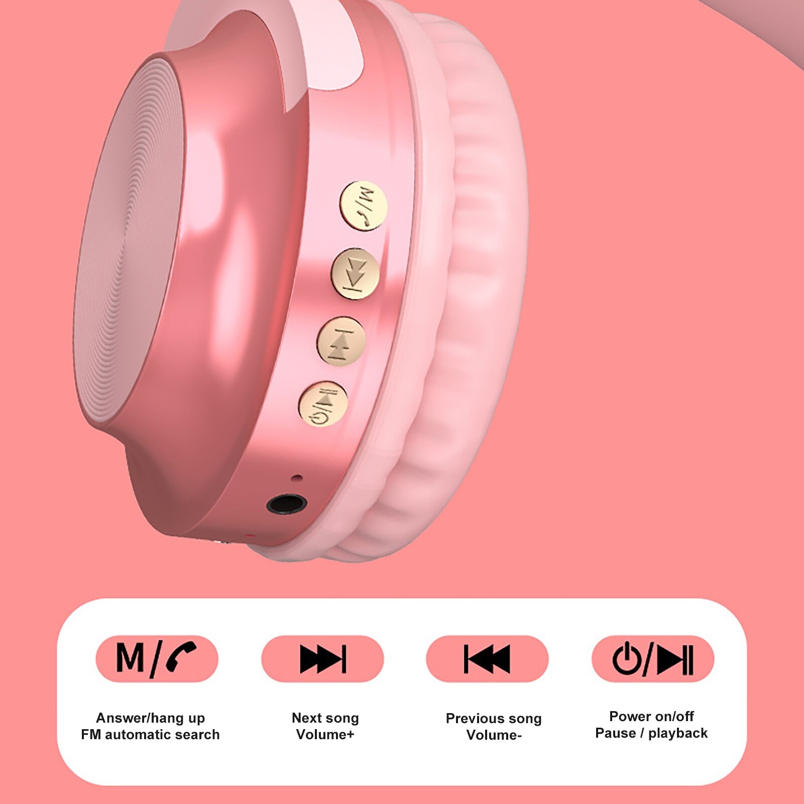 A10 Bluetooth Headphones - Over Ear Stereo Wireless Headset with Mic, Noise Cancelling, SD Card Slot