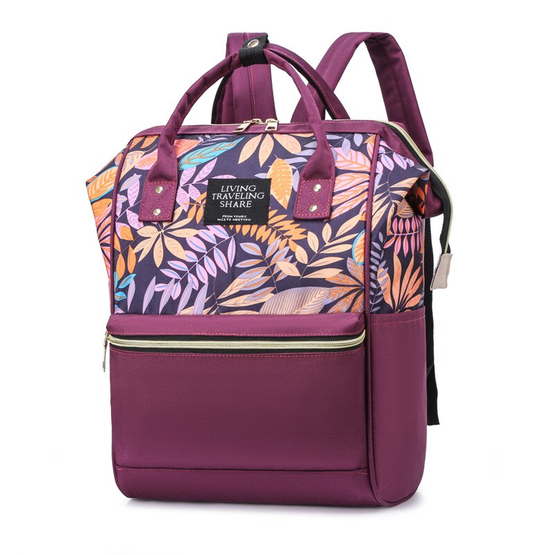 Style Printed Multi-functional Mummy Bag Cross Border MOTHER'S Bag Mass Maternity Package: Purple