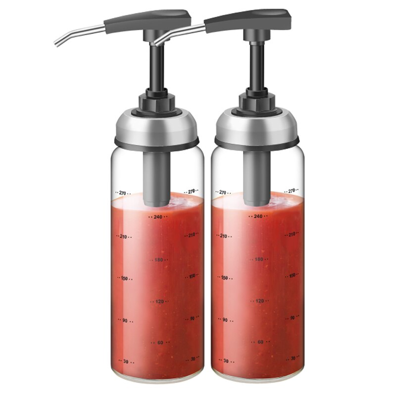 Oil Bottle Squeeze Sauce Bottle Kitchen Seasoning Dispenser Lead-free Glass Sealed Storage Bottles For Oyster Sauce Ketchup