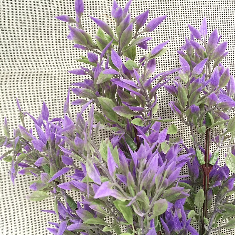 Artificial Garden Plant Fern Plastic 5 Stem Bush Green Leaf Plant Floral Decorative Wall Background Flower Arrangement Wedding