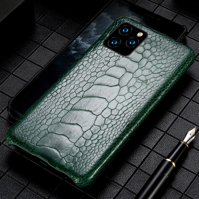 Genuine Leather Ostrich feet phone case for iPhone 11 11 pro max 11 pro 5 6 6 plus 7 8 plus X XS XSmax XR Luxury Anti-fall Cover