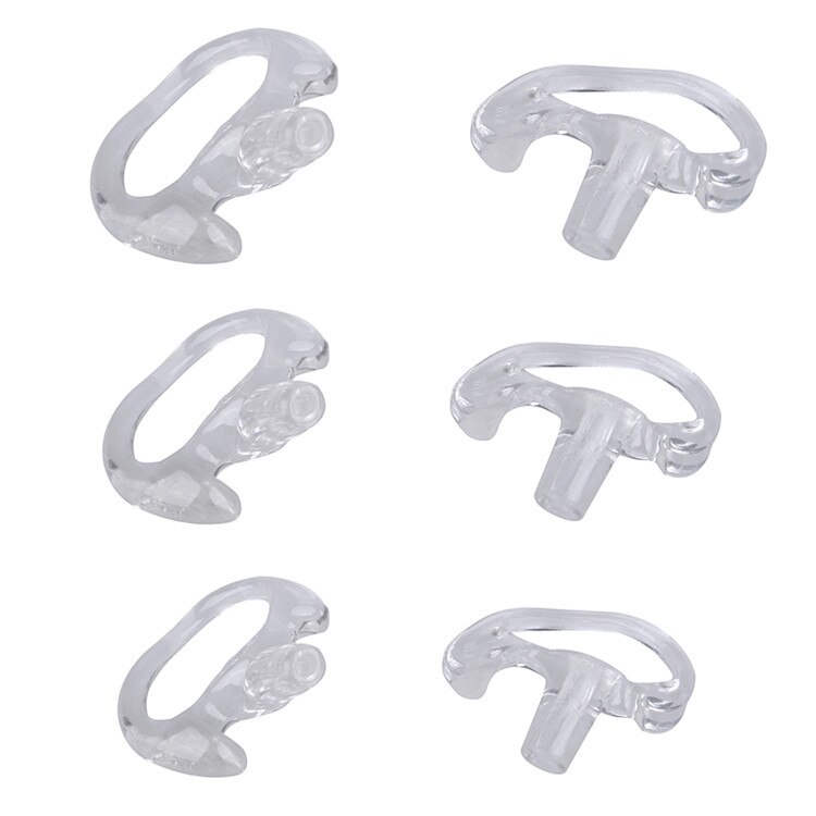 YIDATON-auriculares blandos de silicona blanca para Walkie Talkie, auricular de tubo acústico oculto, tamaño pequeño/Medio/grande, 3 pares: clear