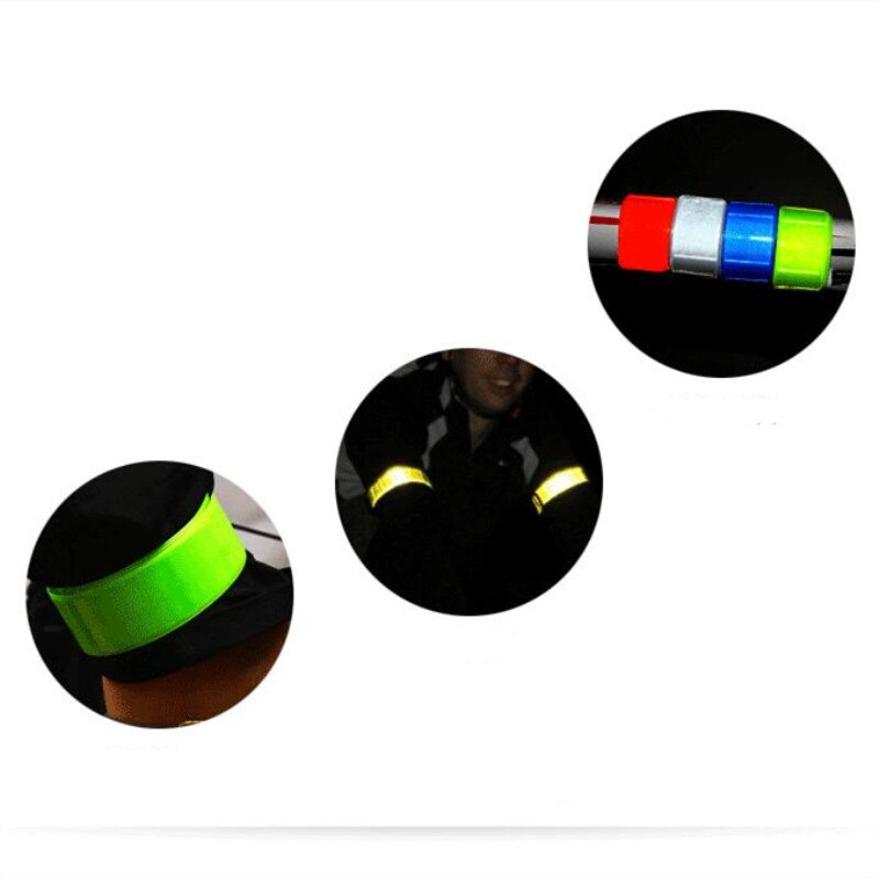 1PC 40cm Reflektierende Band Aufkleber Warnung Fahrrad Sicherheit Fahrrad Krawatte Bein Gurt Hosen Fluoreszierende Band