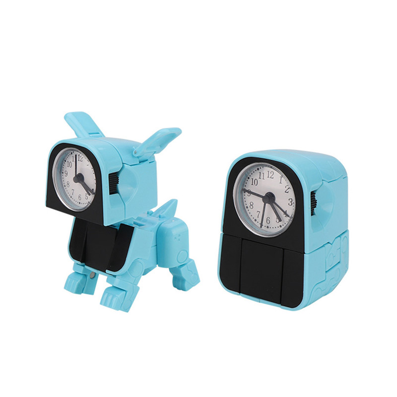 Cute Deformation Alarm Clock Robot Toys Learning Child Mini Dog ClockToys for Children Baby Puppy Walking Kids Toys