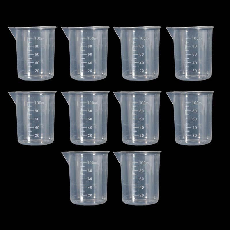2/10pcs 100ml Clear Plastic Graduated Measuring Cup for Baking Beaker Liquid Measure JugCup Small Liquid Container sales
