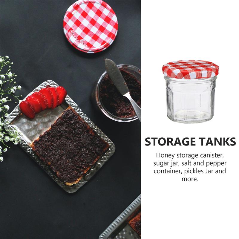 12pcs Durable Transparent Practical Jam Pots Storage Jars Honey Containers Sealed Bottles for Kitchen Home