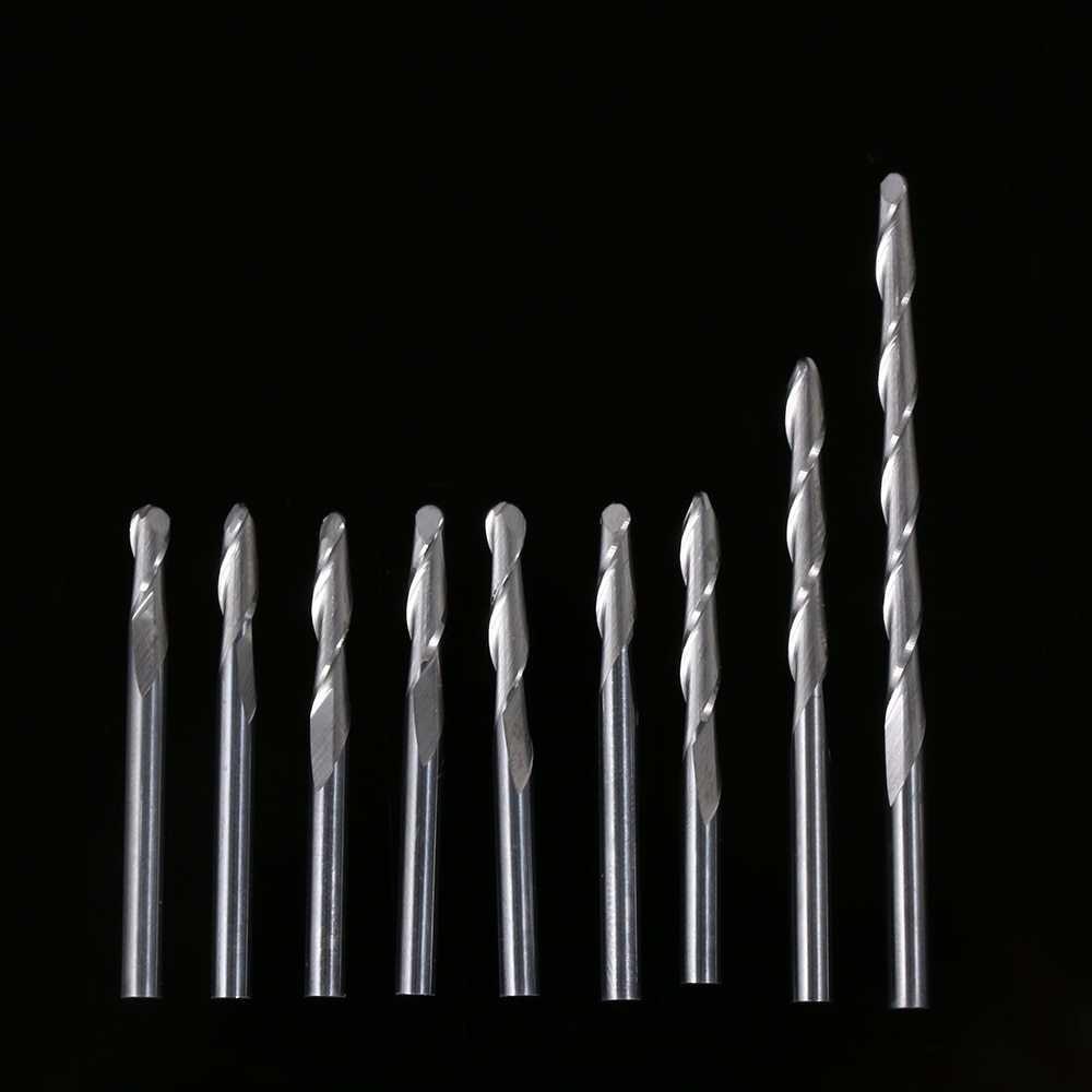 3.175mm 2- snijder kogelfrees frees hardmetalen frees cnc-frees bits rechte schacht houtfrees machinegereedschap