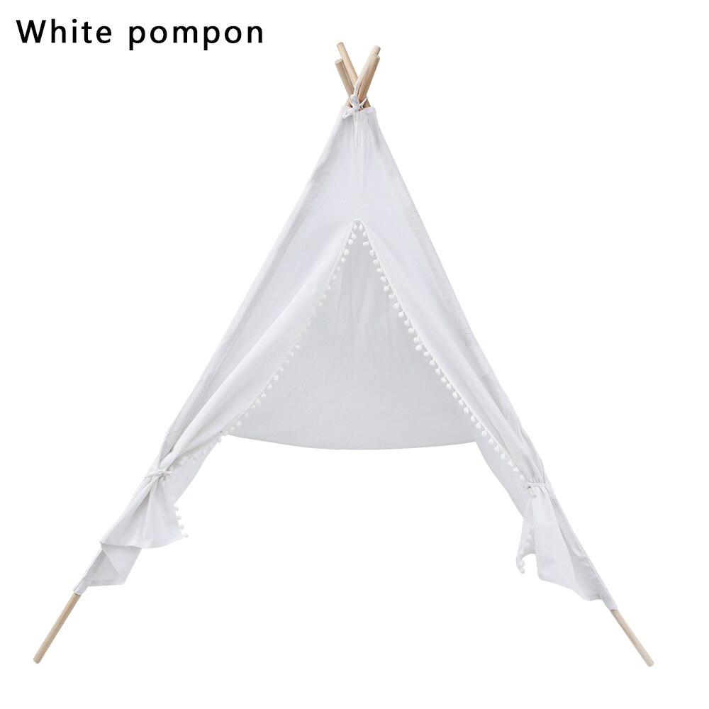 Kinderen Spelen Huis Canvas Teepee Indian Speelgoed Tent Kinderen Wigwam Indoor Outdoor Huishoudelijke Home Decor: type 2-white