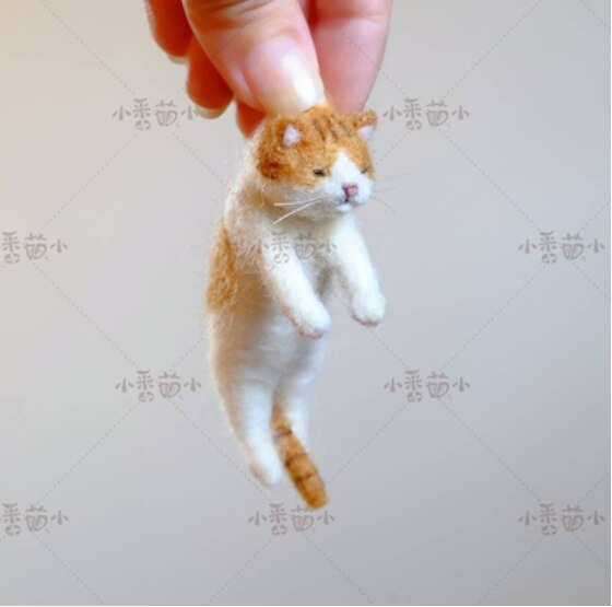 Wollen vilt prik, dier egel, kat, panda, konijn zeehond yucococafe. wollen vilt naaldvilten decoratie knutselen handwerk: En