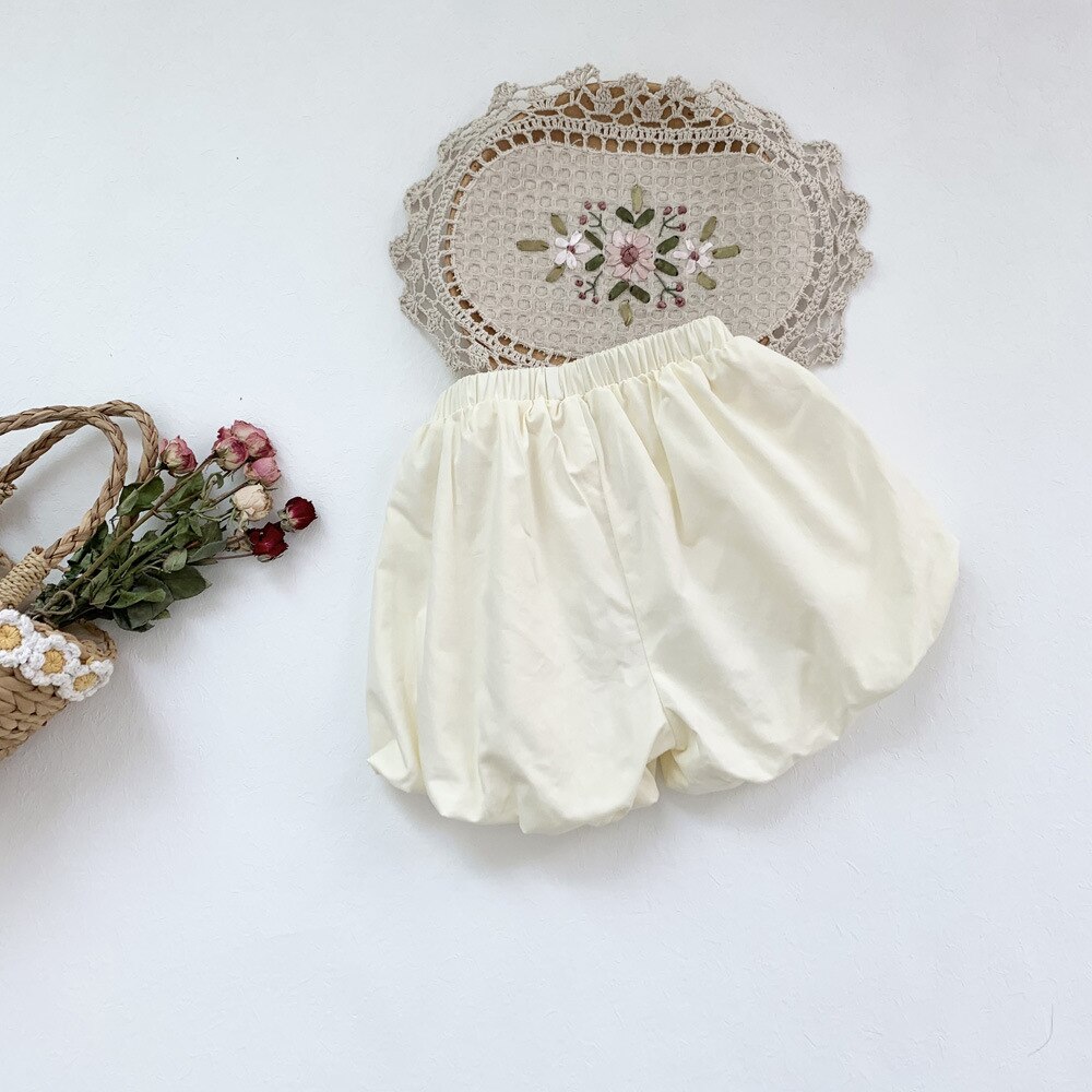 Pantaloncini per bambini lunghezza caviglia vita elastica moda allentata moderna nuova moda confortevole morbido semplice estate bambini ragazze