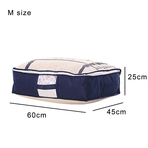 neue vlies Kleidung Lagerung Tasche Schrank Wandschrank Organizer Klapp Gewand Decke Lagerung Tasche für Bettwäsche Decke Kissen: Blau-M