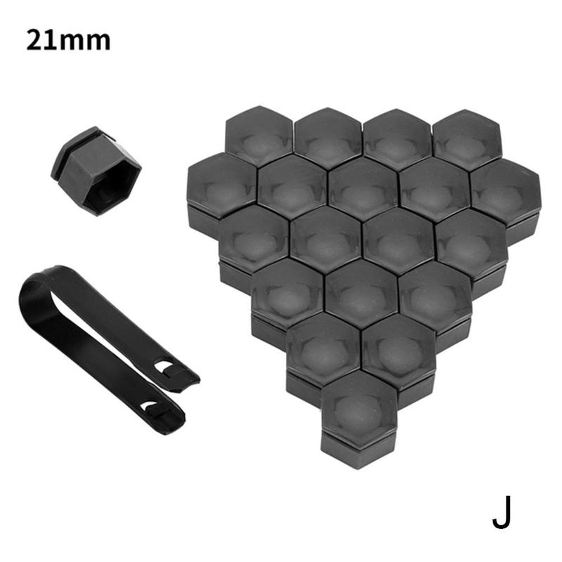 20 kpl auton pyörän mutterin suojus 17 mm 19 mm 21 mm auton pyörän pultin suojus ulkoinen erityinen tulppa suojaamaan pölyltä: 21mm harmaa