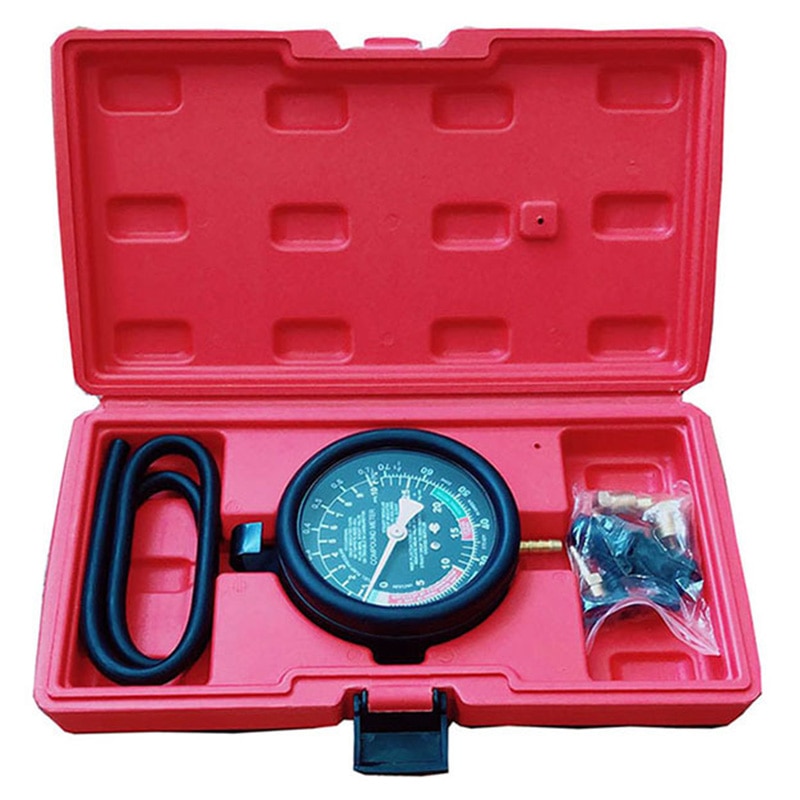 Multifunction Car Engine Vacuum Pressure Lester Gauge Meter for Fuel System Vaccum System Seal Leakage Tester Tool with Box: Default Title