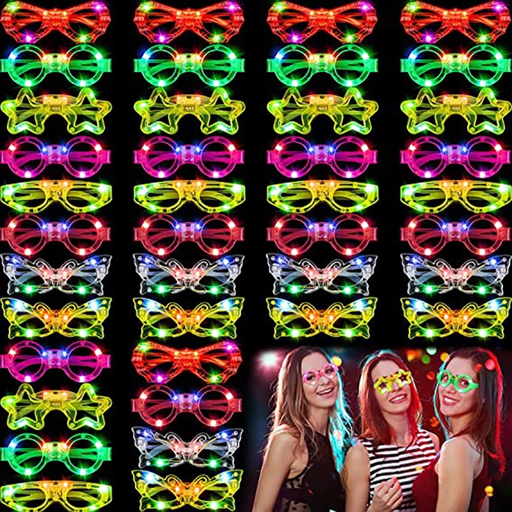 Glow In The Dark Brillen Bulk Led-Up Bril 2024 Bruiloft Decor Feest Gunsten Glow Bril Voor Kinderen Volwassenen Feestartikelen